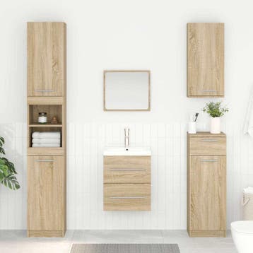 vidaXL Wastafelkast met lade Sonoma Eik 38,5 x 41 x 48 cm, Verzenden, Nieuw