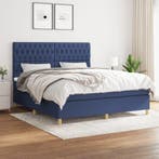 vidaXL Boxspring met matras stof blauw 180x200 cm, Verzenden, Nieuw