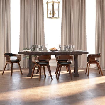 vidaXL Eetkamerstoelen 6 st gebogen hout en kunstleer zwart, Verzenden, Nieuw