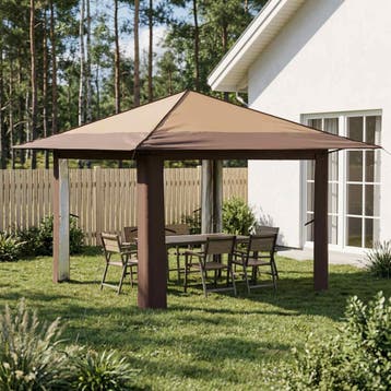 vidaXL Tuinpaviljoen zonder Zijwand 3,3 x 3,3 m Beige en, Verzenden, Nieuw