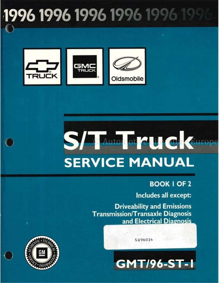 1996 CHEVROLET | GMC | OLDSMOBILE S/T TRUCK, Auto diversen, Handleidingen en Instructieboekjes