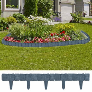 vidaXL Gazonranden 41 st steen-look 10 m kunststof, Tuin en Terras, Bielzen en Borduren, Verzenden, Nieuw