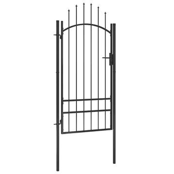 vidaXL Tuinpoort Woerden staal 1x2m zwart, Tuin en Terras, Verzenden, Nieuw