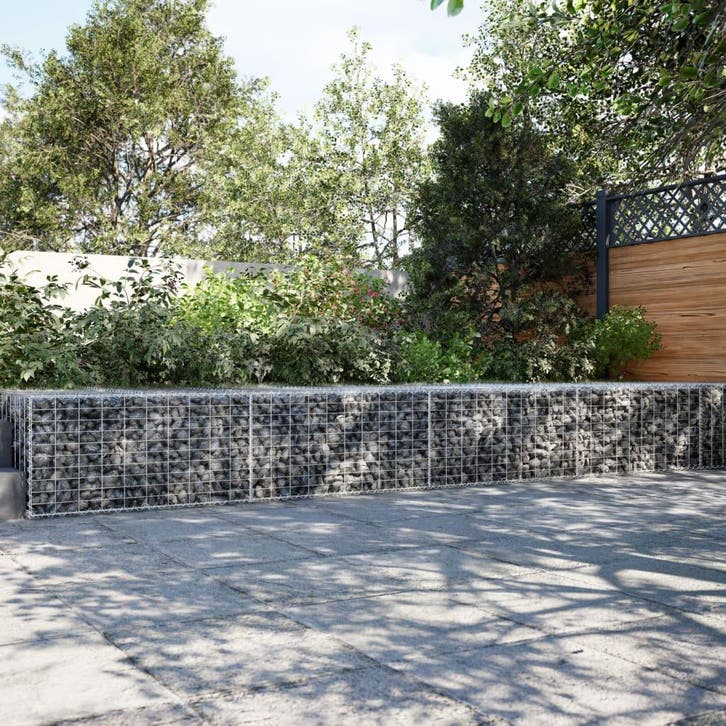 vidaXL Schanskorf 800x100x50 cm gegalvaniseerd ijzer, Tuin en Terras, Bloempotten, Nieuw, Verzenden