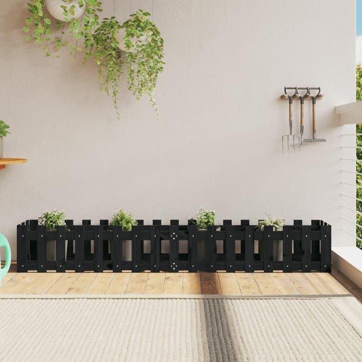 vidaXL Plantenbak verhoogd hekontwerp 200x30x30 cm, Tuin en Terras, Bloempotten, Nieuw, Verzenden