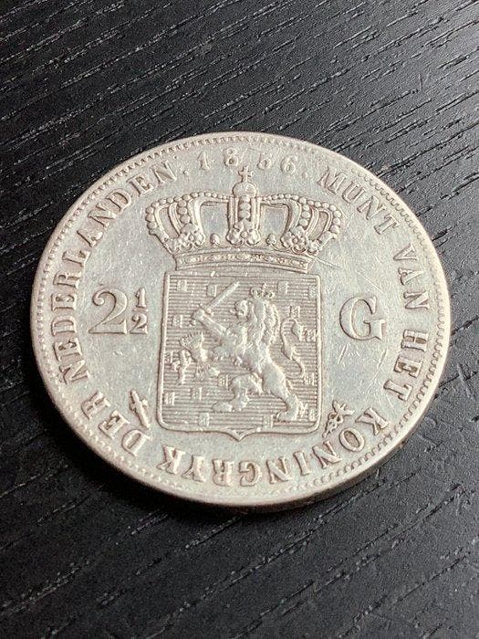 Nederland. Willem III. 2 1/2 Gulden 1856 (Zonder, Postzegels en Munten, Munten | Nederland