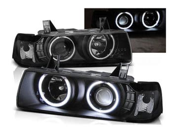 CCFL Angel Eyes koplampen Black geschikt voor BMW E36, Auto-onderdelen, Verzenden, Nieuw, BMW