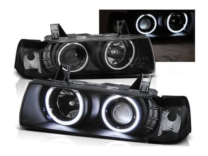 CCFL Angel Eyes koplampen Black geschikt voor BMW E36, Autos : Pièces & Accessoires, Éclairage, Envoi
