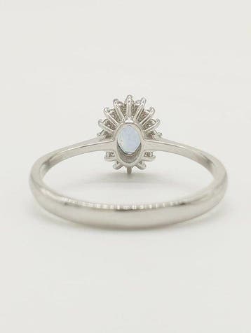Ring - 18 karaat Witgoud Aquamarijn - Diamant, Nieuw