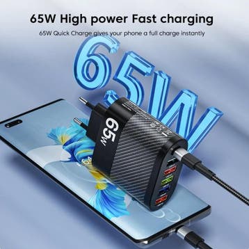 6-Poort Stekkerlader 65W - PD / Quick Charge 3.0 / USB, Télécoms, Verzenden