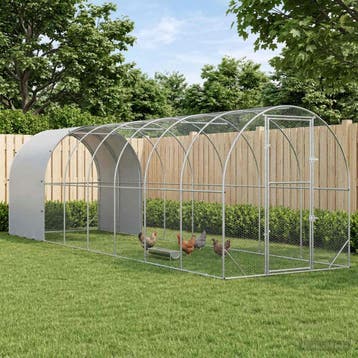 vidaXL Kippenhok zilver 800 x 200 x 200 cm Gegalvaniseerd, Verzenden, Nieuw