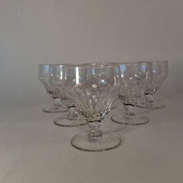 Val Saint Lambert - Verre à vin (6) - Cristal, Antiquités & Art