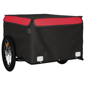 vidaXL Fietskar met wiel met opslag Rood M Oxford polyester, Verzenden