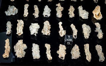 105 fulgurites, intérieur dun tube en verre creux, quartz
