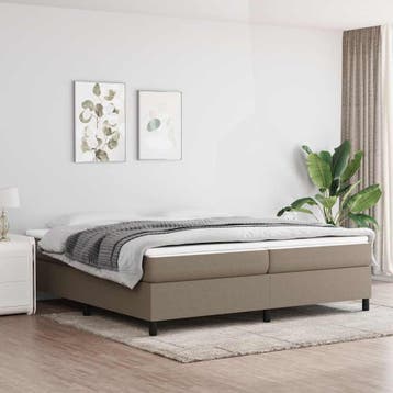 vidaXL Boxspring bed stof taupe 200x200 cm, Verzenden