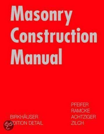 Brick And Block Construction Manual 9783764365431, Boeken, Verzenden, Gelezen, Günter Pfeifer