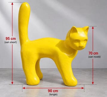 Beeld, XXL black yellow - 95 cm - laminaat