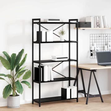 vidaXL Boekenplank 80 x 30 x 155 cm Bewerkt hout Zwart Eiken, Verzenden