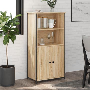 vidaXL Hoge kast 62x36x121,5 cm bewerkt hout sonoma eiken, Maison & Meubles, Armoires | Dressoirs, Verzenden