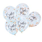 Blauwe Confetti Ballonnen Baby Boy 30cm 5st, Verzenden