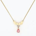 Collier - 14 carats Or jaune, Or blanc Diamant (Naturelle) -, Bijoux, Sacs & Beauté