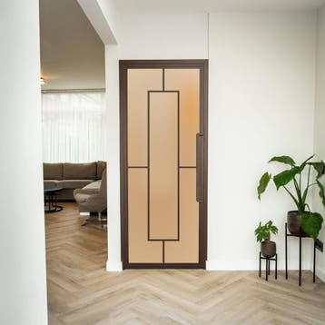 Stalen Binnendeur - Brons - 5 Vlaks - Matglas, Minder dan 80 cm, Binnendeur, Nieuw, Metaal