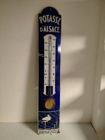 Emaille bord - Potasse dAlsace - Thermometer - Advertentie, Antiek en Kunst