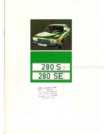 1972 MERCEDES BENZ S KLASSE BROCHURE DUITS, Ophalen of Verzenden