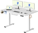 Zit sta bureau - Elektrisch - Verstelbaar - 140x60 cm - Wit, Verzenden, Nieuw
