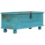 vidaXL Opbergkist 100x40x41 cm massief mangohout blauw, Huis en Inrichting, Verzenden, Nieuw