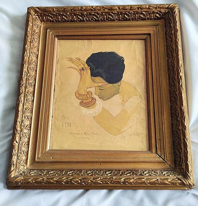 Léa Lafugie (1890-1972) - Danseuse de Phnom Penh, Antiquités & Art, Art | Objets design