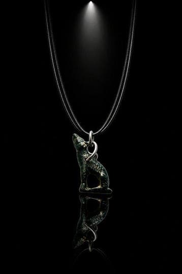Viking periode Brons Bronzen The Howling Wolf — Draagbare