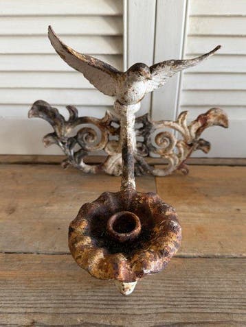 pair (2) - antique - Kandelaar (2) - Gietijzer - Kandelaren