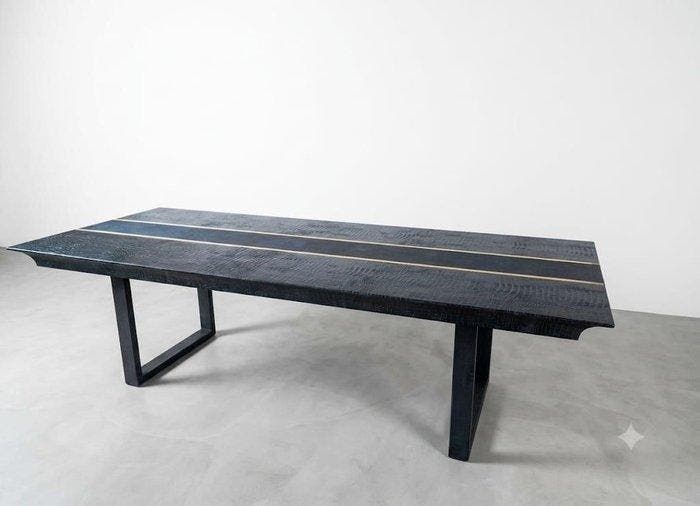 Johannes Porzelt - Eettafel - Bladgoud, Aluminium, Beuken,, Antiek en Kunst, Kunst | Designobjecten