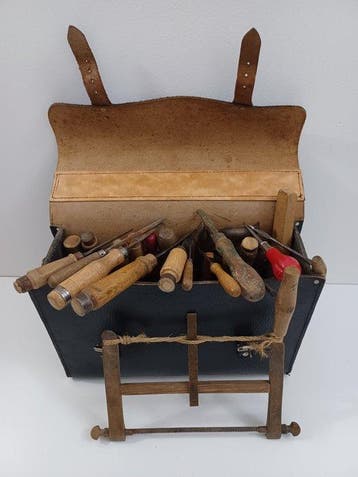 Werkgereedschap (34) - Historische leren tas