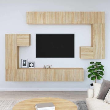 vidaXL Tv-wandmeubel bewerkt hout sonoma eikenkleurig, Verzenden