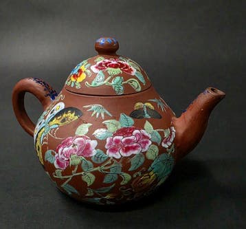 Theepot - yixing klei - Yixing butterfly theapot