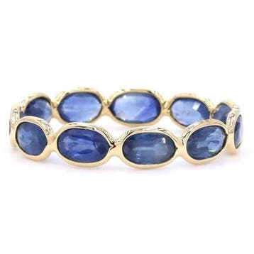 Eeuwigheidsring - 18 karaat Geel goud - 3.27ct. tw. Saffier