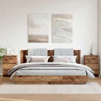 vidaXL Nachtkastjes 2 st 40x35x62,5 cm bewerkt hout oud, Verzenden