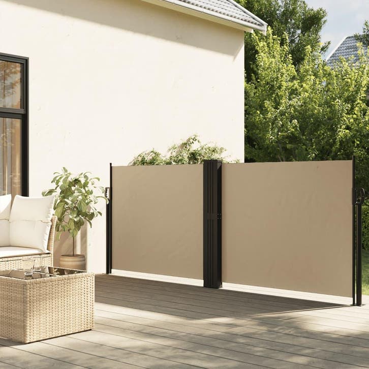vidaXL Windscherm uittrekbaar 140x1000 cm beige, Tuin en Terras, Parasols, Nieuw, Verzenden