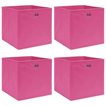 vidaXL Opbergboxen 4 st 32x32x32 cm stof roze, Verzenden, Nieuw