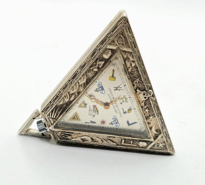 Geneve - Sterling Silber Taschenuhr - Freimaurer - Masonic -, Bijoux, Sacs & Beauté, Montres | Hommes
