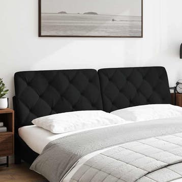 vidaXL Hoofdbordkussen 180 cm stof zwart, Verzenden