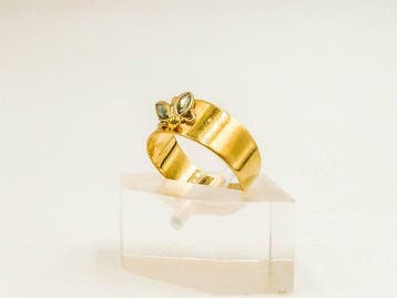 Bague - 18 carats Or jaune Saphir