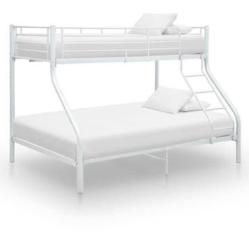 vidaXL Stapelbedframe metaal wit 140x200 cm/90x200 cm, Verzenden, Nieuw