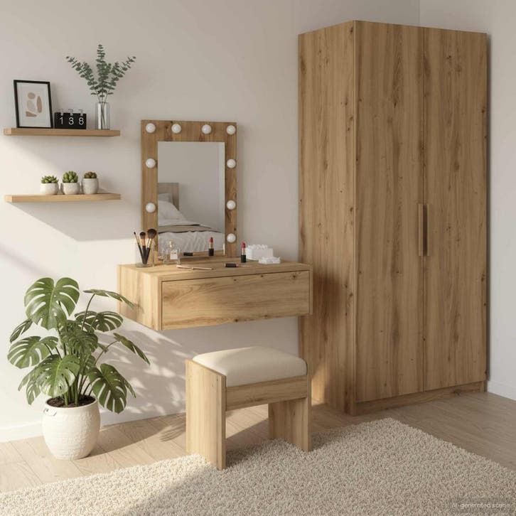 vidaXL Kaptafel Bruin 60 x 40 x 70 cm Bewerkt hout, Maison & Meubles, Tables | Coiffeuses, Envoi