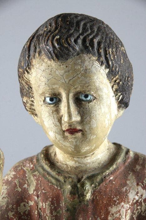 18th century - sculptuur, Christ Child - 37 cm - Hout, Antiquités & Art, Art | Art non-occidental