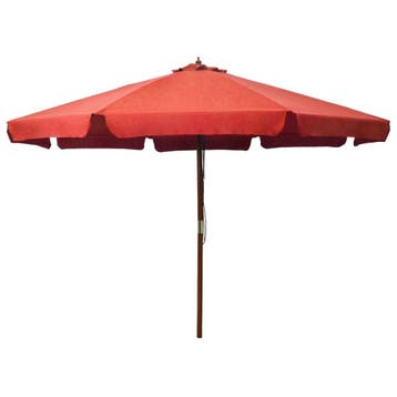 Terracotta Parasol 330cm: upgrade je terras voor een prik..., Tuin en Terras, Verzenden, Zo goed als nieuw, 3 tot 4 meter, Stokparasol