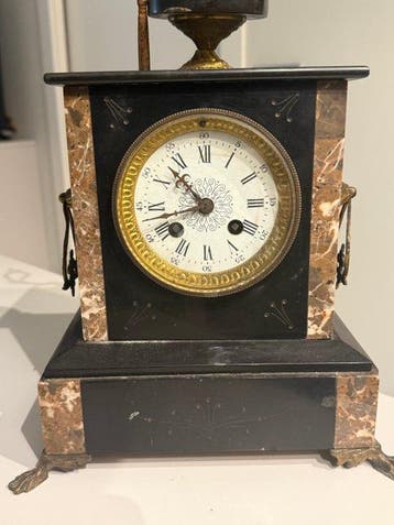Pendule à balancier - Marbre, Laiton - autre, Antiek en Kunst, Antiek | Klokken