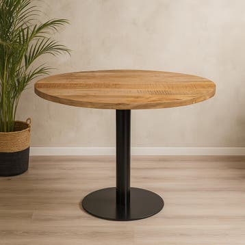 Mangohout Horecatafel Rond Ø100 cm, Huis en Inrichting, Tafels | Eettafels, Verzenden, Rond, Nieuw, Industriële meubels